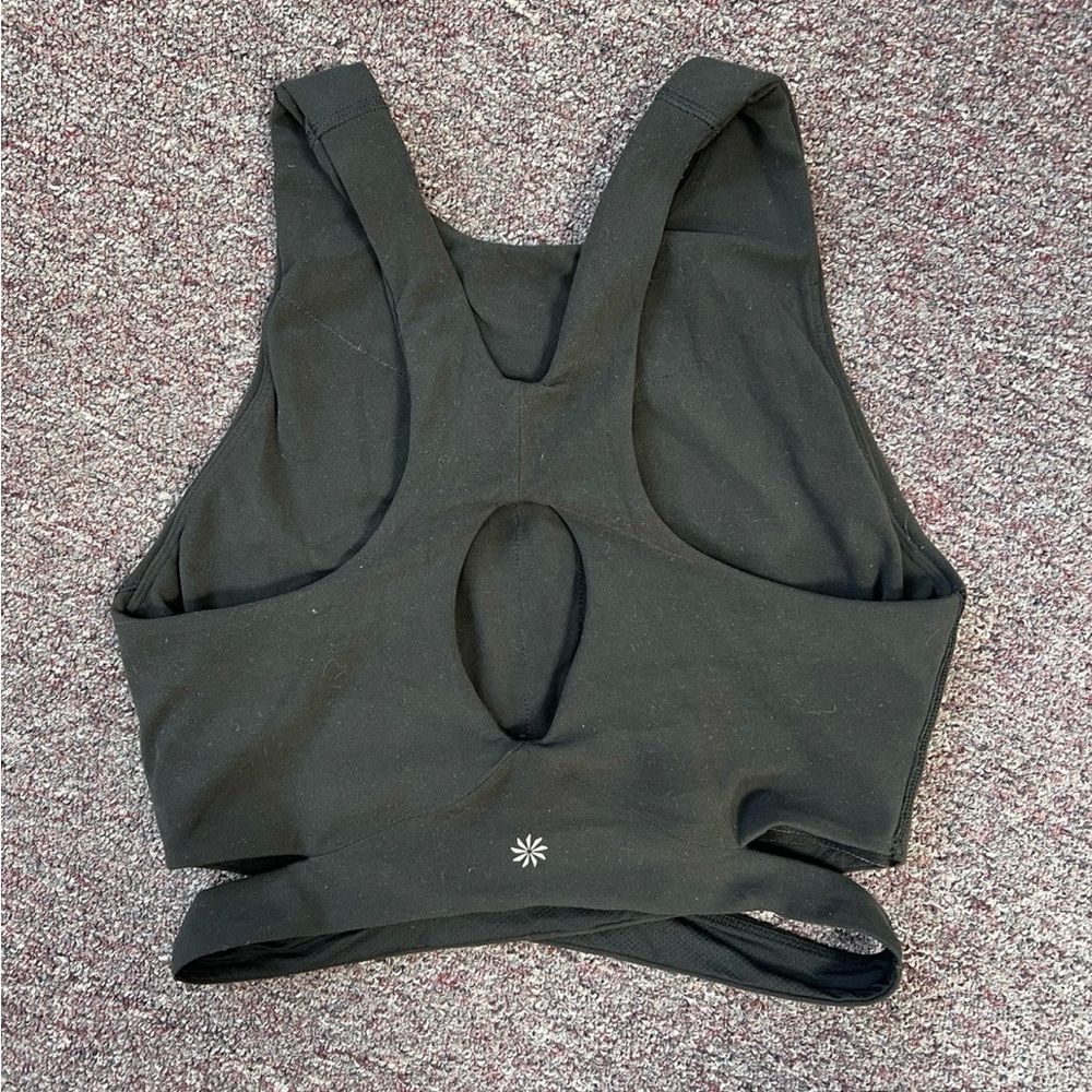 Athleta Black Crop Tank Conscious Bra Small